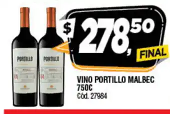 Supermercados Yaguar Portillo Vino Malbec 750c oferta