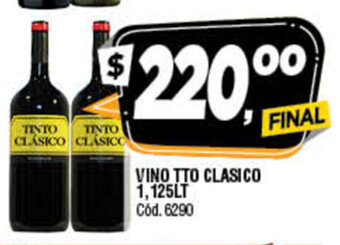 Supermercados Yaguar Vino TTO Clasico 1,125lt oferta