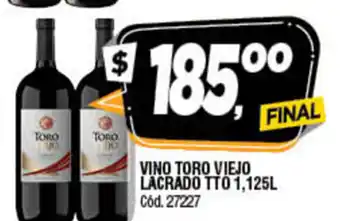 Supermercados Yaguar Vino Toro Viejo Lacrado TTO 1,125l oferta