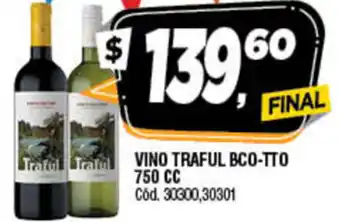 Supermercados Yaguar Vino Traful BCO TTO 750cc oferta