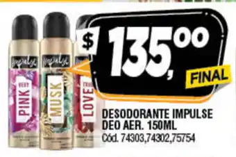 Supermercados Yaguar Desodorante Impulse Deo 150ml oferta