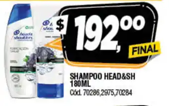 Supermercados Yaguar Shampoo Head&Sh 180ml oferta