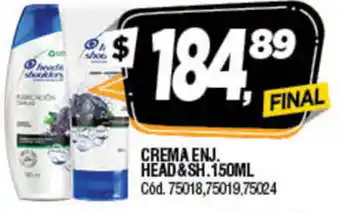 Supermercados Yaguar Crema Enj Head & Sh 150ml oferta