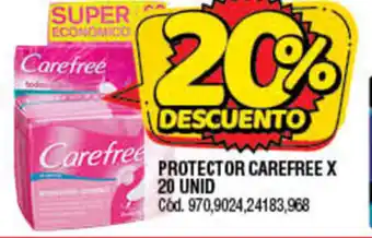 Supermercados Yaguar Carefree Protector x 20unid oferta