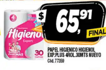 Supermercados Yaguar Papel Higienico Higienol Exp Plus 4rol30mts oferta