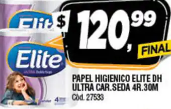 Supermercados Yaguar Elite Papel Higienico DH Ultra Car Seda 4r30m oferta