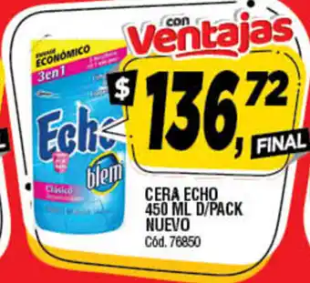 Supermercados Yaguar Echo Cera 450ml D/pack Nuevo oferta