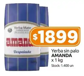 Yerba sin palo AMANDA x 1 kg