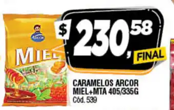 Supermercados Yaguar Caramelos Arcor Miel Mta 405/335g oferta