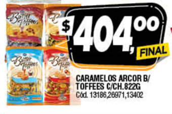 Supermercados Yaguar Caramelos Arcor B/Toffees C/Ch 822g oferta