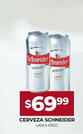 Supermercados Tadicor Cerveza Schneider Lata x 473cc oferta