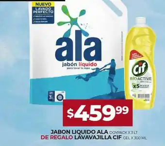 Supermercados Tadicor Jabon Liquido Ala Doypack, De Regalo Lavavajilla Cif Gel oferta