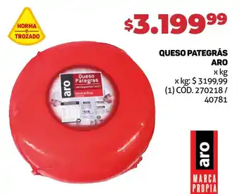Makro QUESO PATEGRÁS ARO x kg oferta