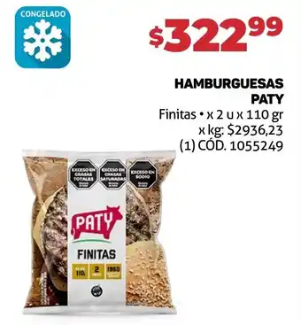 Makro HAMBURGUESAS PATY Finitas x 2 u x 110 gr oferta