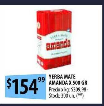 Punto Mayorista Yerba Mate Amanda x 500gr oferta