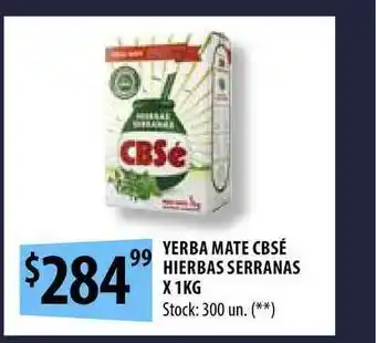 Punto Mayorista Yerba Mate CBSÉ Hierbas Serranas x 1kg oferta
