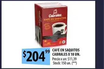 Punto Mayorista Café En Saquitos Cabrales x 18un oferta