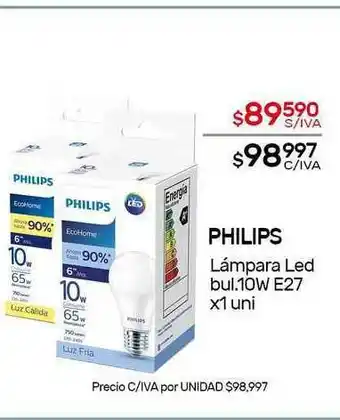 Nini Mayorista Philips Lámpara Led Bul.10W E27 x 1uni oferta