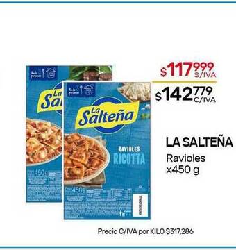 Nini Mayorista La Salteña Ravioles x 450g oferta