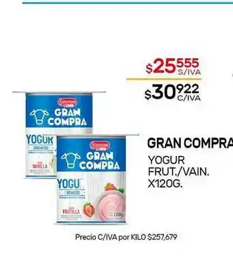 Nini Mayorista Gran Compra Yogur Frut.-Vain. x 120g oferta