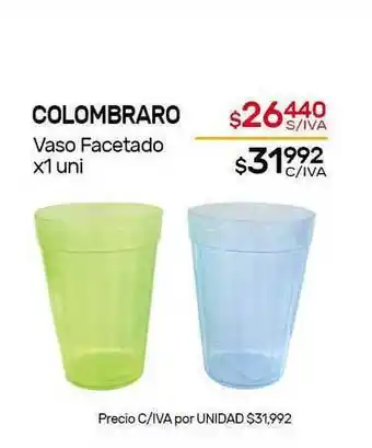 Nini Mayorista Colombrabo Vaso Facetado x 1uni oferta