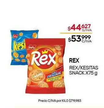 Nini Mayorista Rex Rex-Kesitas Snack x 75g oferta