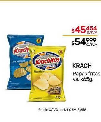 Nini Mayorista Krach Papas Fritas VS. x 65g oferta