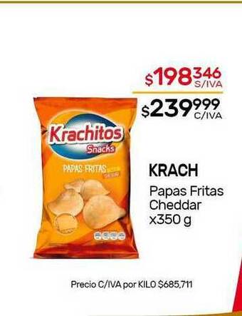 Nini Mayorista Krach Papas Fritas Cheddar x 350g oferta