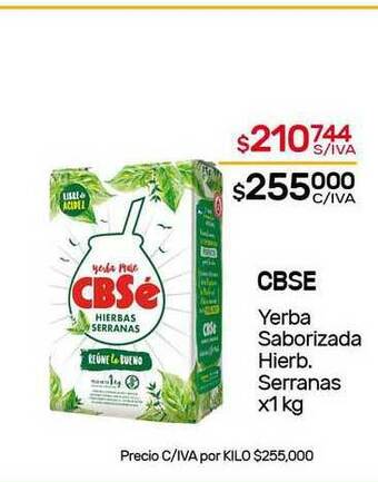 Nini Mayorista CBSE Yerba Saborizada Hierb. Serranas x 1kg oferta