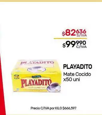 Nini Mayorista Playadito Mate Cocido x 50uni oferta