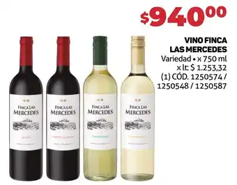 Makro VINO FINCA LAS MERCEDES Variedad x 750 ml oferta