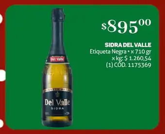SIDRA DEL VALLE Etiqueta Negra x 710 gr