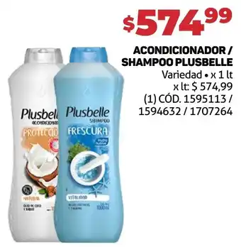 Makro ACONDICIONADOR/ SHAMPOO PLUSBELLE Variedad x 1 lt oferta