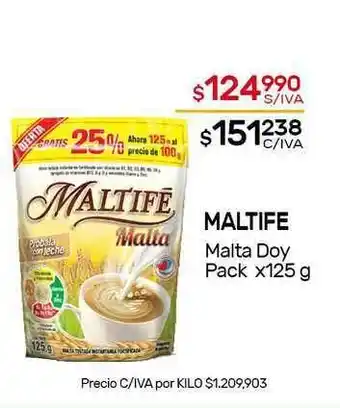 Nini Mayorista Maltife Malta Doy Pack x 125g oferta
