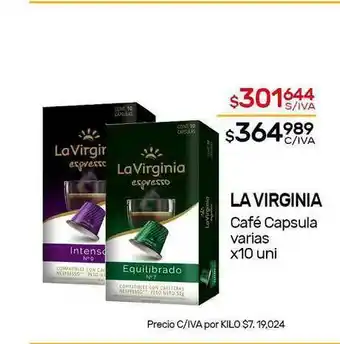 Nini Mayorista La Virginia Café Capsula Varias x 10uni oferta