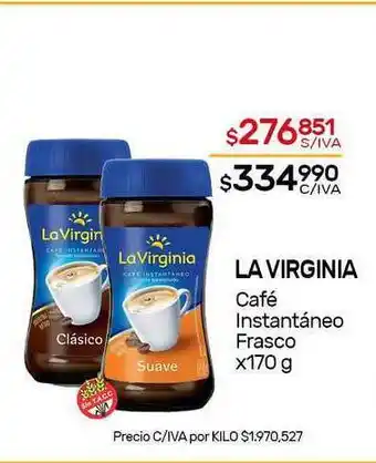 Nini Mayorista La Virginia Café Instantáneo Frasco x 170g oferta