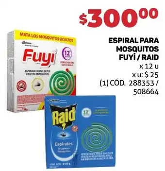 Makro ESPIRAL PARA MOSQUITOS FUYI/RAID x 12 u oferta