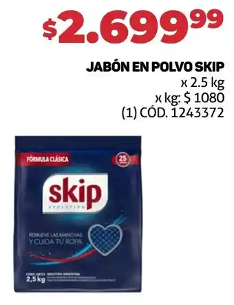 Makro JABÓN EN POLVO SKIP x 2.5 kg oferta