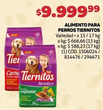 Makro ALIMENTO PARA PERROS TIERNITOS Variedad x 15 / 17 kg oferta
