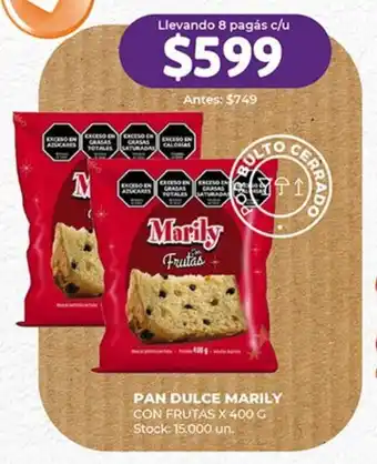 Supermercados Tadicor PAN DULCE MARILY CON FRUTAS X 400 G oferta