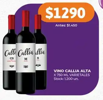 Supermercados Tadicor VINO CALLIA ALTA X 750 ML VARIETALES oferta