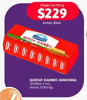 Supermercados Tadicor QUESO DANBO ARMONIA HORMA X KG oferta