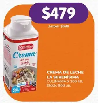 Supermercados Tadicor CREMA DE LECHE LA SERENÍSIMA CULINARIA X 200 ML oferta