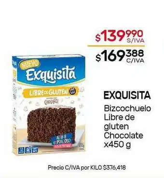 Nini Mayorista Exquisita Bizcochuelo Libre De Gluten Chocolate x 450g oferta