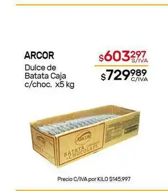 Nini Mayorista Arcor Dulce De Batata Caja C-Choc x 5kg oferta