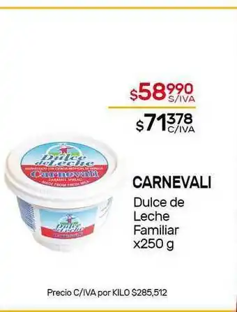 Nini Mayorista Carnevali Dulce De Leche Familiar x 250g oferta