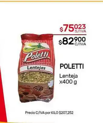 Nini Mayorista Poletti Lenteja x 400g oferta
