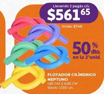 Supermercados Tadicor FLOTADOR CILÍNDRICO NEPTUNO 1.65 CM X 0.65 CM oferta
