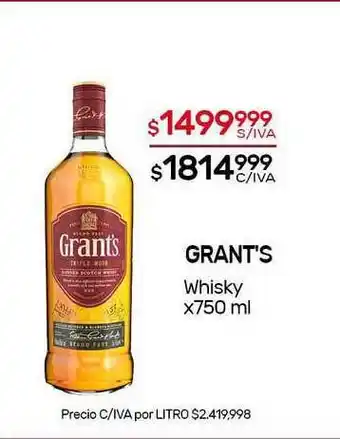 Nini Mayorista Grant's Whisky x 750ml oferta