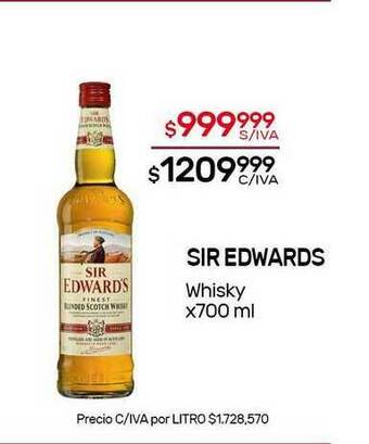 Nini Mayorista Sir Edwards Whisky x 700ml oferta